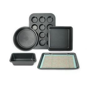 HAWOK 8-Piece Nonstick Bakeware Set, Carbon Steel Bake Set 8-Piece with Round Cake Pan, Square Cake Pan, Loaf Pan, Muffin Pan, Cookie Sheet
