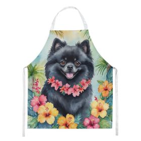 Pomeranian Luau Apron Cooking Kitchen Server Baking Crafts Gardening for Adult Women Men, Unisex, Large, Multicolor